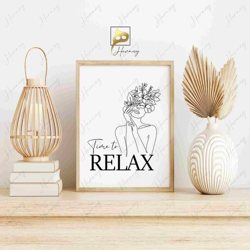 تابلو یک تکه لاین آرت Relax