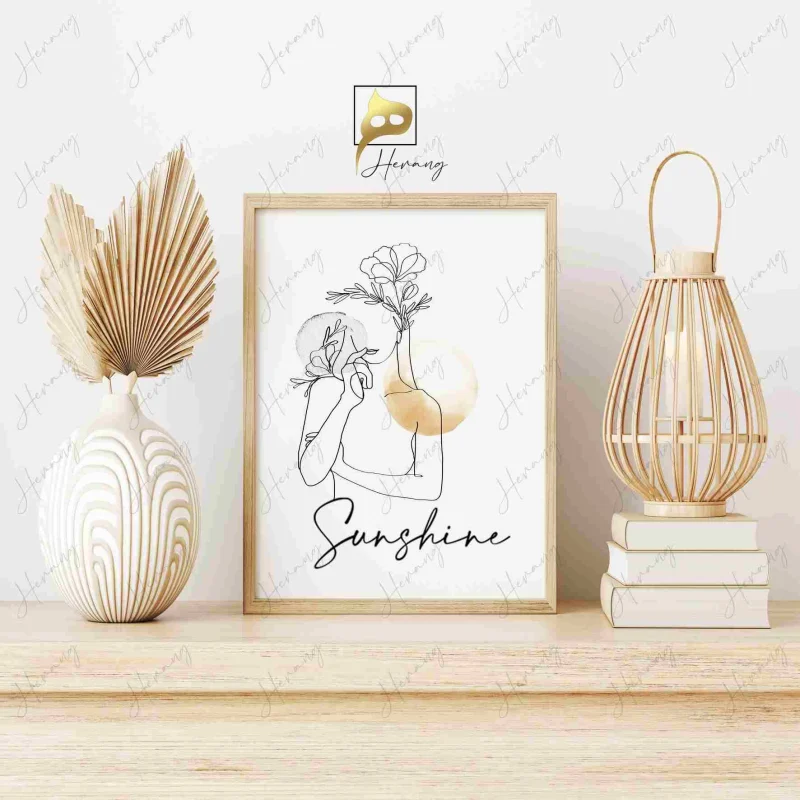 تابلو یک تکه لاین آرت Sunshine
